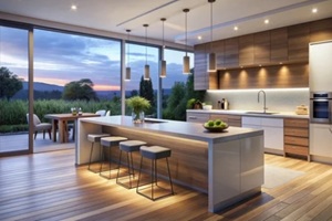 modern kitchen island remodel in MD home