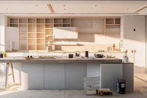 preparing kitchen for installation of custom new features in modern home improvement