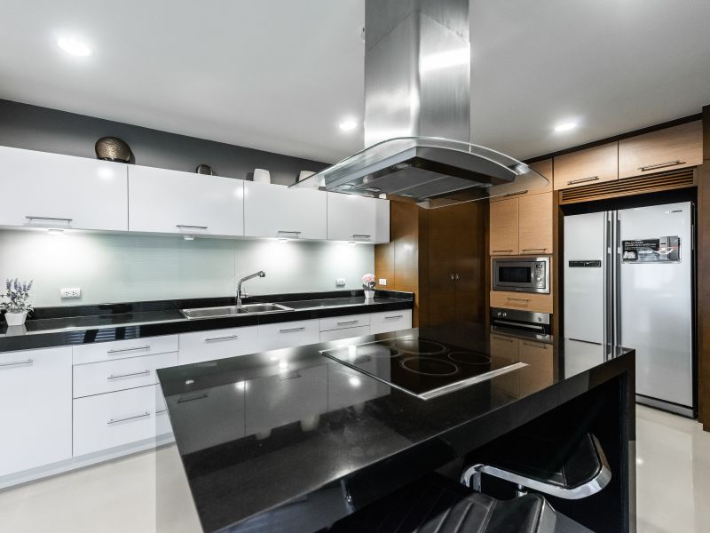 Modern, bright, clean, kitchen interior of a california MD home.