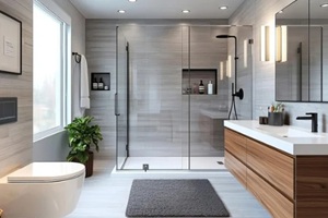 modern bathroom with walk-in shower