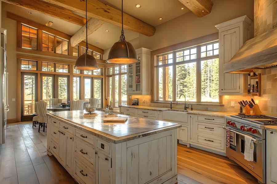 Luxurious, bright kitchen with large windows in st marys city maryland.