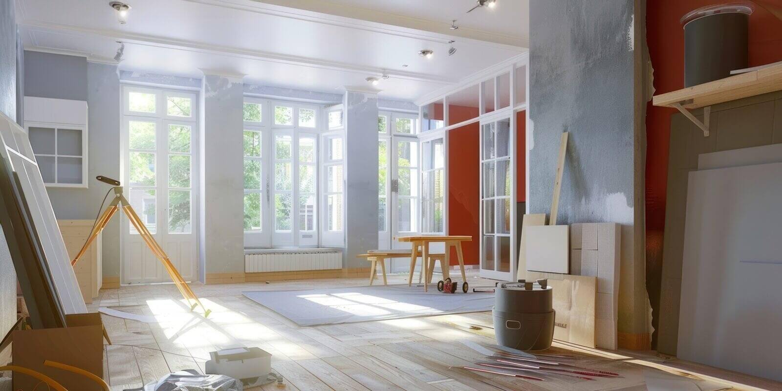 middle of home remodeling project in Maryland