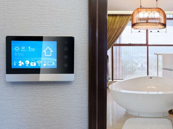 smart screen with smart home with modern bathroom