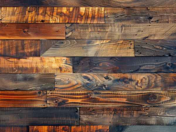 Sanded wood grain butcher block with a textured finish
