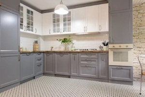 modern white wooden kitchen interior