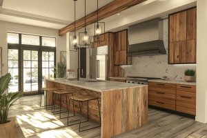 Modern Kitchen with Natural Materials Blending