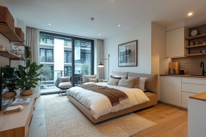 Modern Studio Apartment with Multi-Purpose Living Aea