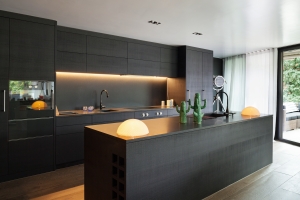 Modern Kitchen Design with Black Cabinets