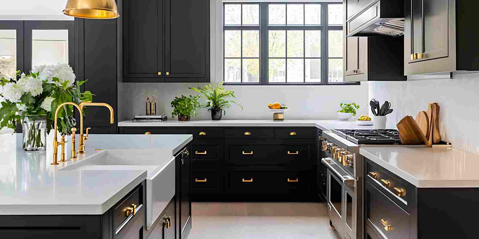 Modern Kitchen Design with Sleek Dark Cabinets